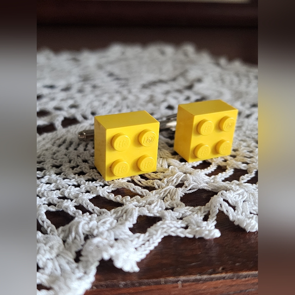 Yellow Lego Brick Cufflinks